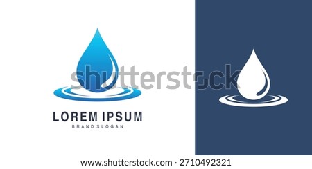 Water drop logo design with ripple