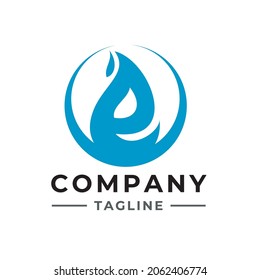water drop logo design in the shape of a letter e