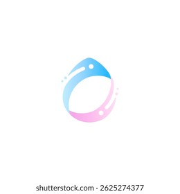 design de logotipo gota d'água com estilo 3d simples