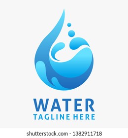 Water Drop Logo Design With Splash Effect