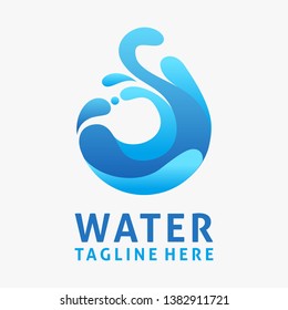 Water Drop Logo Design With Splash Effect