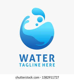 Water Drop Logo Design With Splash Effect