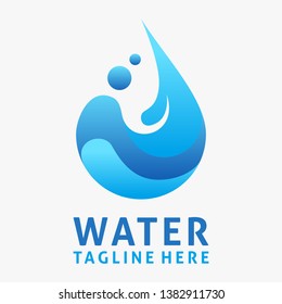 Water Drop Logo Design With Splash Effect