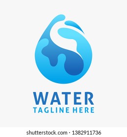 Water drop logo design with splash effect