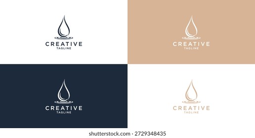 Diseño del logotipo de la gota de agua con efecto de salpicadura.