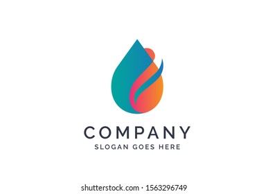 Water drop logo design template vector