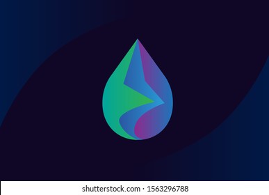 Water drop logo design template vector