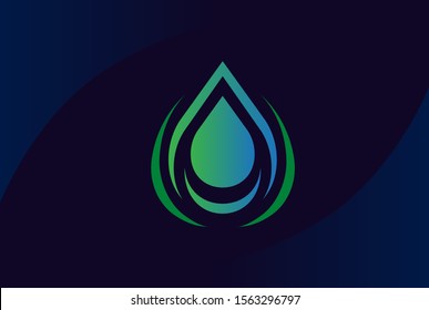 Water drop logo design template vector