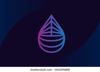 Water drop logo design template vector