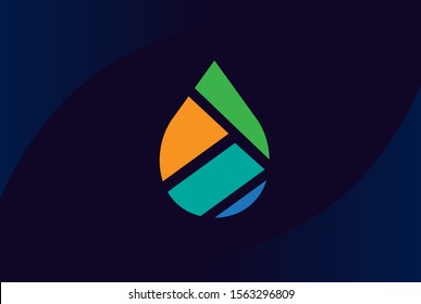 Water drop logo design template vector