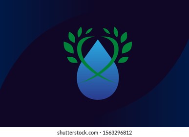 Water drop logo design template vector