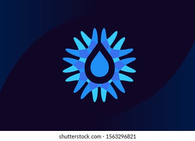 Water drop logo design template vector