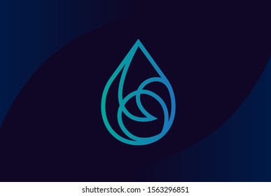 Water drop logo design template vector