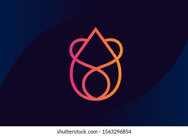 Water drop logo design template vector