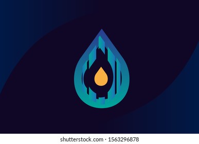 Water drop logo design template vector
