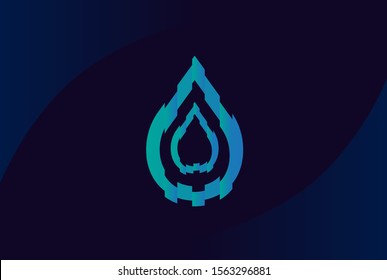 Water drop logo design template vector