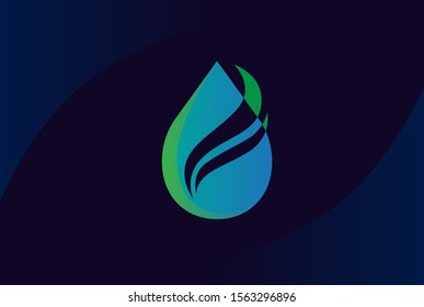Water drop logo design template vector