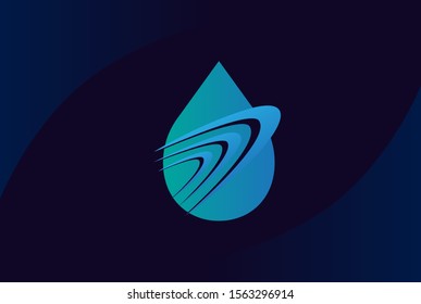 Water drop logo design template vector