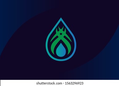 Water drop logo design template vector