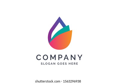Water drop logo design template vector