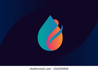 Water drop logo design template vector
