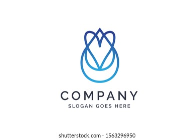Water drop logo design template vector