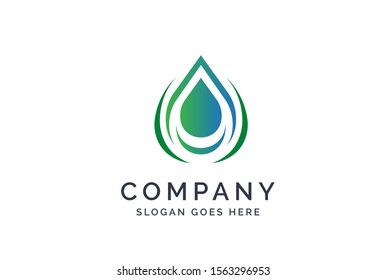 Water drop logo design template vector
