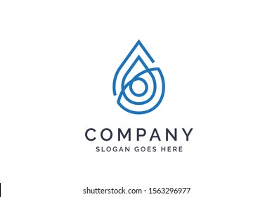 Water drop logo design template vector
