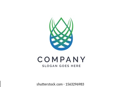 Water drop logo design template vector