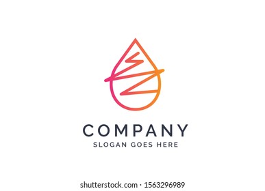 Water drop logo design template vector