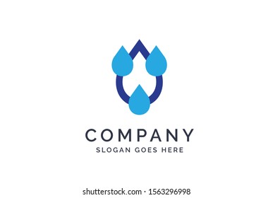 Water drop logo design template vector