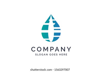 Water drop logo design template vector