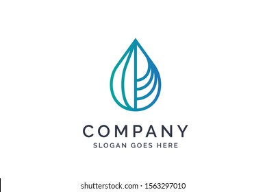 Water drop logo design template vector