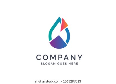 Water drop logo design template vector