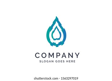 Water drop logo design template vector