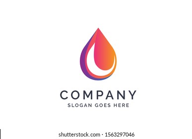 Water drop logo design template vector
