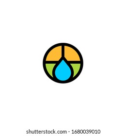 signo de plantilla de diseño de logotipo de caída de agua