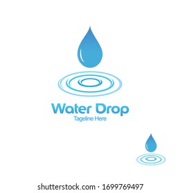 Water Drop Logo Design Template- Flat Logo Design- Minimalist Logo- Water Logo For Water-Related Company And Other Company.