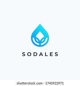 Water drop logo design template vector