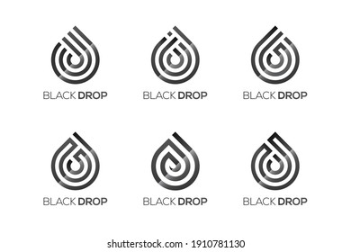 Water drop logo design template, 9 different drop logos