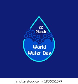 water drop logo design template. world water day campaign concept for greeting card. Vector illustration