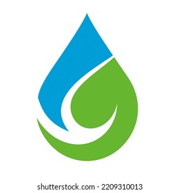 Plantilla de diseño de logotipo de caída de agua ilustración vectorial