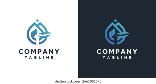 Water drop logo design template. Water drop logo design inspiration.	