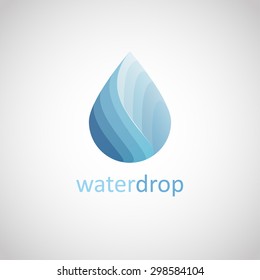 Water drop logo design template. Creative aqua emblem symbol.  Art creative concept. EPS 10