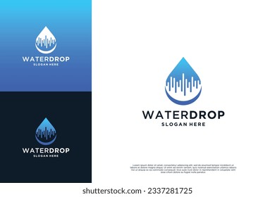 Water drop logo design unique concept.