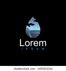 water drop logo design vector template. geometric , modern icon