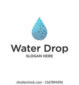 Water drop Logo design vector template. Waterdrop liquid Oil Logotype concept. Natural Mineral Aqua icon