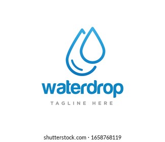 Plantilla de vector de diseño de logotipo de caída de agua