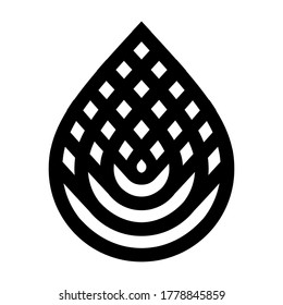 Water drop Logo design vector template linear style, black vector illustration