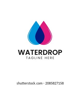 Plantilla vectorial de diseño de logotipo de caída de agua